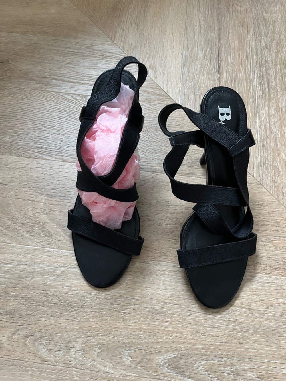 Strappy Black Heeled Sandals